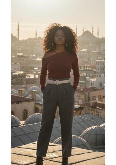 Kayık Yaka Kadın Bordo Body Bordo