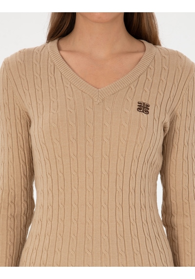Pierre Cardin Kadın Bej Melanj Kazak /triko 50317062-vr156 Bej Melanj