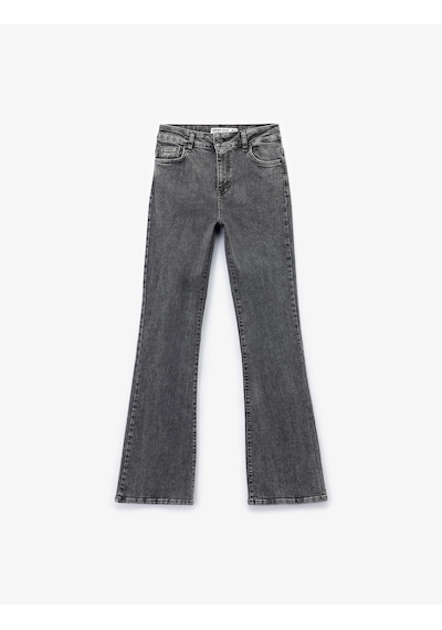 Koton Pamuklu Normal Bel Dar Kesim İspanyol Paça Jean Pantolon - Flare Jeans Gri 7wal40019md Koton Pamuklu Normal Bel Dar Kesim İspanyol Paça Jean Pantolon - Flare Jeans Gri 7wal40019md