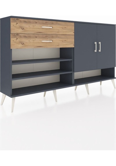 Arges Konsol 4 Raflı 2 Çekmeceli 2 Kapaklı 176x30x99 Antrasit-ant Antrasit-antrasit/çam Arges Konsol 4 Raflı 2 Çekmeceli 2 Kapaklı 176x30x99 Antrasit-ant Antrasit-antrasit/çam