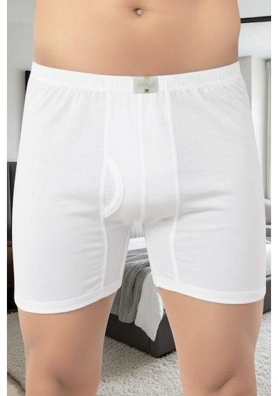 Tezzgelsin Erkek %100 Pamuklu Süprem Kumaş Penye Boxer Beyaz