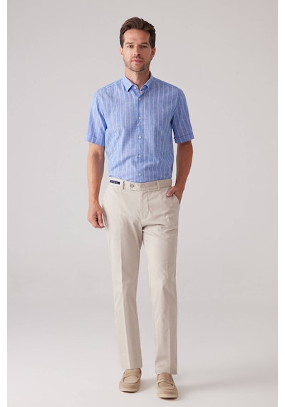 Erkek Taş Regular Fit Pamuk-likra Kanvas Pantolon