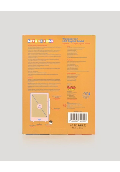 10 İnch Şeffaf Lcd Dijital 4 Adet Çizim Kartlı Tablet- Pembe