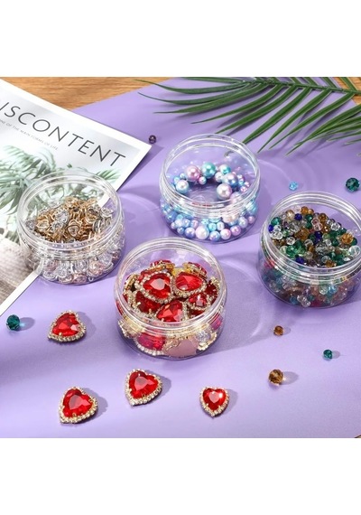 Lexroo 3,8cm 10ml Şeffaf Kapaklı Mini Kavanoz Küçük Takı Ve Mini Eşya Saklama Kutusu 2'li