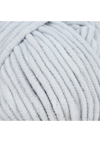 Kadife Yün Buz Mavisi Gri 100gr %100 Polyester Yumuşak Pofuduk Örgü İpi