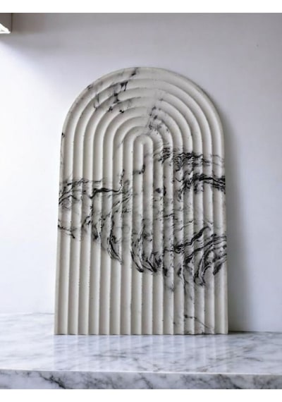 Marble Archade Serisi Antrasit Dekoratif Beton Sunum Tepsisi Ve Servis Tabağı Gri