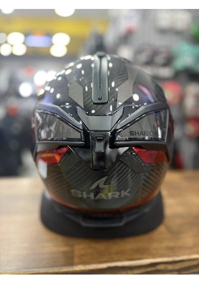 Shark Spartan Gt Pro Carbon Ritmo Şeffaf Vizörlü Kask Karbon Kırmızı