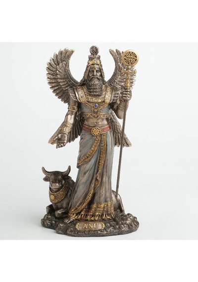 Dekoratif Anu Biblo Wise Veronese Poliresin Mezopotamya Gök Tanrısı Figürü 23 Cm .