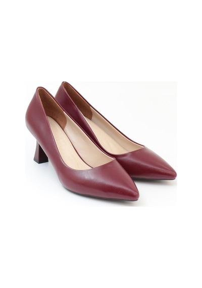Nesilshoes Nesil Shoes Özma 7021 Bordo Topuklu Kadın Stiletto