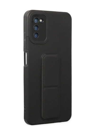 Samsung Galaxy A03s Kılıf Mega Standlı Silikon - Siyah