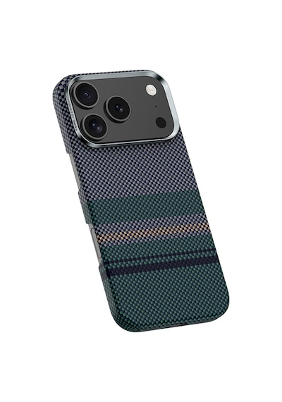 Apple Uyumlu iPhone 17 Pro Max Kılıf M-safe Şarjlı Karbon Fiber Benks Aurora Armorpro Kevlar Kapak Yeşil