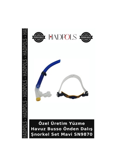 Premium Busso Önden Dalış Şnorkel Set Mavi Sn9870 Ekipman Yaz Yüzme