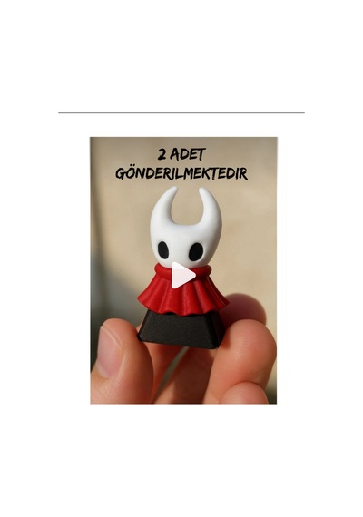 2 Adet Hollow Knight Hornet Kırmızı Pelerinli Savaşçı Böcek Karakteri Figürlü Özel Mekanik Klavye Tuşu