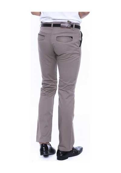 Garnili Cepli Desensiz Slim Fit Bej Erkek Pantolon - Wessi Siyah