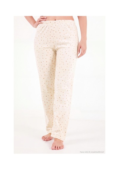 Lela Desenli Yumuşak Dokulu Kışlık Polar Pijama Takımı Kadın Pijama Takımı 6575031 Ekru