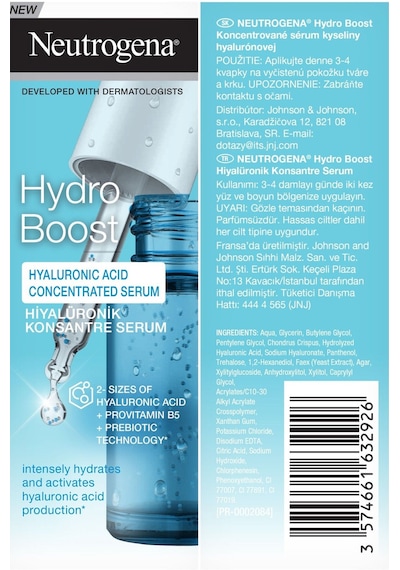 Neutrogena Hydro Boost Hyaluronik Serum 2 x 15 ML
