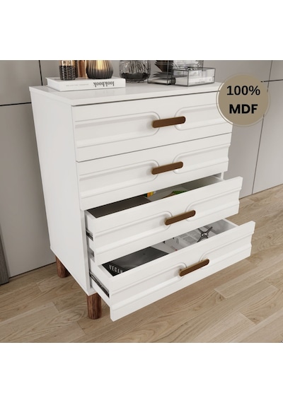 Comiet Zen 4 Çekmeceli Mdf Şifonyer Beyaz