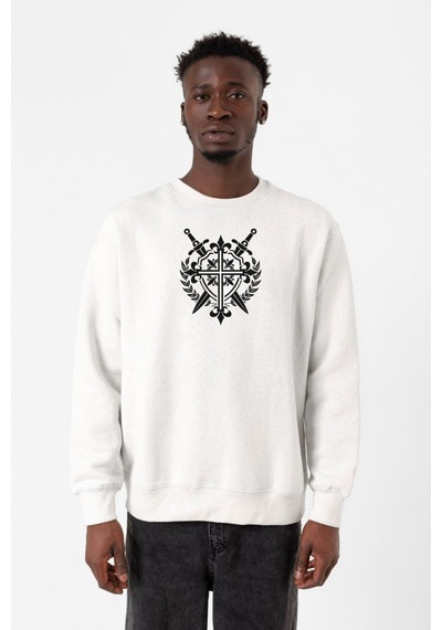 Monogatari Anime Episode Clan Symbol Beyaz Erkek 2ip Sweatshirt Beyaz