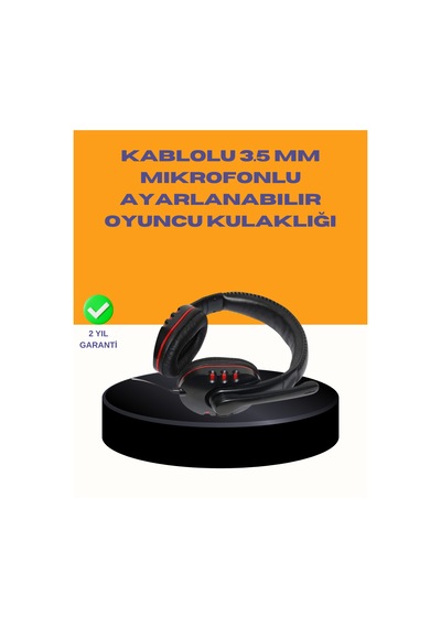 Kırmızı Oyuncu Kulaklığı Bilgisayar Uyumlu Stereo Yüksek Ses Kaliteli