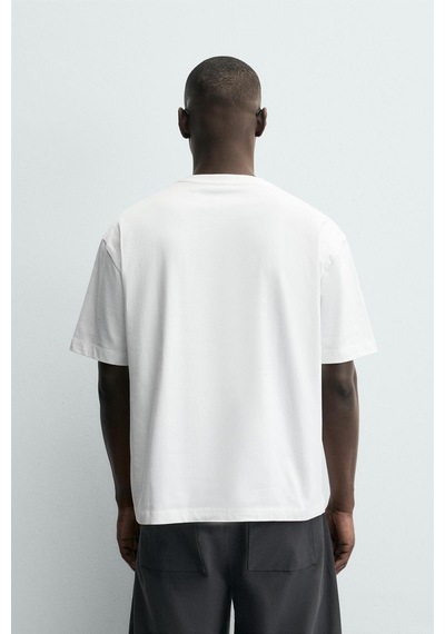 Modivibe Erkek Oversize T-shirt Kalın Dokulu %100 Pamuk Geniş Kesim Beyaz