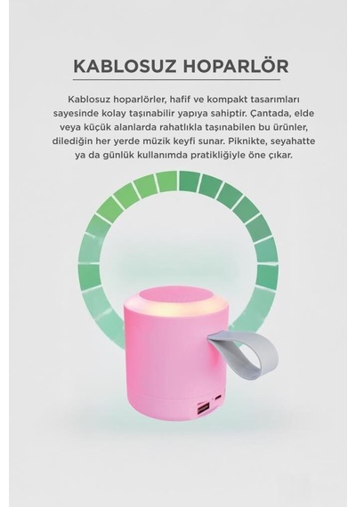 Özel Seri Cihaz Seyahat Küçük Bluetooth Hoparlör Speaker D24 Pembe