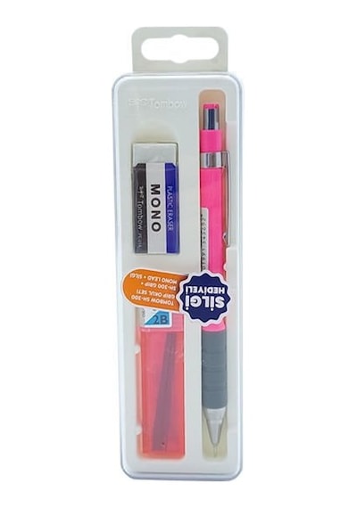 Tombow Sh-300 Grip 0,7 Mm Neon Pembe Uç Silgi Kalem Seti