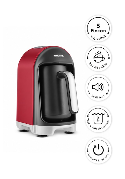 Emsan Kumda 5 Fincan Kapasiteli Türk Kahve Makinesi Ruby