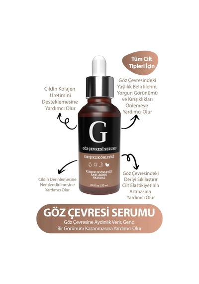Göz Çevresi Canlandırıcı Gözaltı Morluğu, Torbalanma, Şişlik Gözaltı Bakım Serumu 30ml
