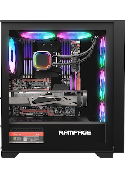 Rampage Voyager 750W 80+ Bronze Rgb Fan Atx Siyah Mıd Tower Oyuncu Kasası
