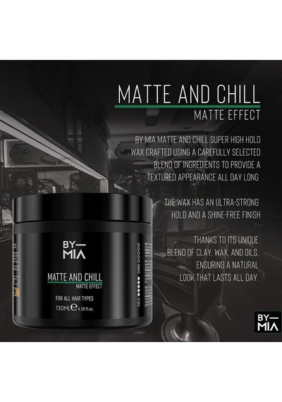 Matte And Chill Ultra Doğal Mat Görünüm Süper Yüksek Tutuş Erkekler Ve Kadınlar İçin Saç Vaksı 130 Ml