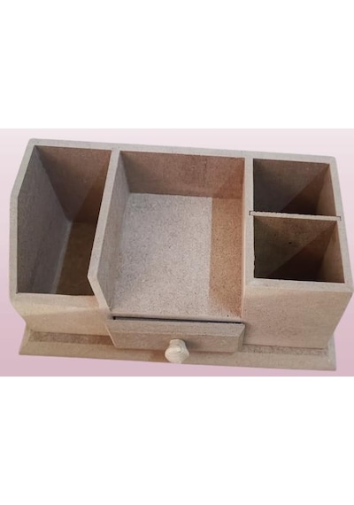 Hobi Adn Dekoratif Kalemlik Tek Çekmece Ahşap Mdf Ham Cnc Kesim Model El Yapım