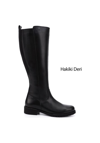 Gönderi(R) Gönderi R Kadın Siyah Fermuarlı Kauçuk Taban Hakiki Deri Çizme Gkzc13444551 Siyah