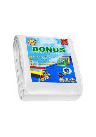 Bonus Pe Branda - 120 Gr/m2-2x2 Mt. - Beyaz Çift Laminasyonlu, Kapsüllü, Kopmaz Kenarlı Çok Amaçlı Tam Koruma