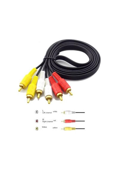 Koodmax 1.8 Metre 3rca To 3rca Kablo - Altın Uçlu , Kompozit Ses Ve Video Aktarım Kablosu