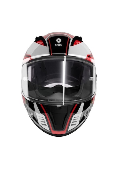 Shiro Sh-605 Sv Shadow Road Rider Full Face Motosiklet Kaskı Iridium Vizörlü Siyah - Kırmızı