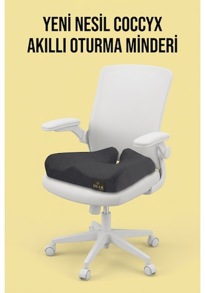 Yeni Nesil Coccyx Minder Kuyruk Sokumu İçin Yüksek Yoğunluklu Visco Posture Oturma Minderi 47x41x12 Cm Dvm-22s Siyah
