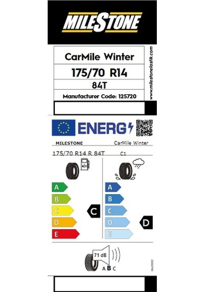 Milestone 175/70 R14 84T Carmile Winter Kış Lastiği 2022