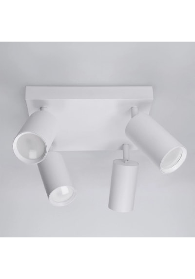 Riolıght Modern Beyaz Kare 4xgu10 Hareketli Başlık Led Spot Avize Ampul Dahil 30cmx30cm