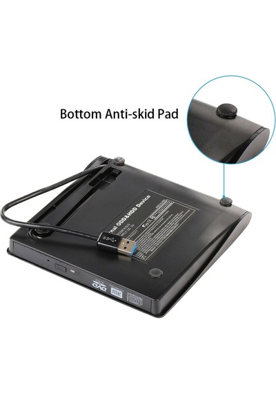 Harici Dvd Rw Usb 3.0 Ultra İnce Taşınabilir Dvd Cd Yazıcı Okuyucu Laptop Pc Uyumlu