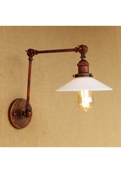 Riolight Retro Üç Mafsallı Hareketli Başlık Metal Aplik Şapka Çap Eskitme