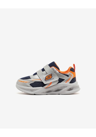 Skechers Meteor-lıghts Küçük Erkek Çocuk Gümüş/turuncu Işıklı Spor Ayakkabı 401498n Slor Gri
