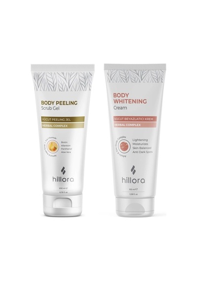 Vücut Peeling Jel + Vücut Beyazlatıcı Krem Vücut Bakım Seti