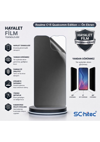 C15 Qualcomm Edition Uyumlu Ön Yüzey Hayalet Privacy Hidrojel Ekran Koruyucu 38592675