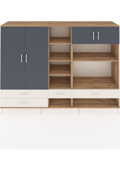 Hyperion Dolap 12 Raflı 4 Çekmeceli 4 Kapaklı 220x44x163 Çam-antr Çam-antrasit/aytaşı Hyperion Dolap 12 Raflı 4 Çekmeceli 4 Kapaklı 220x44x163 Çam-antr Çam-antrasit/aytaşı