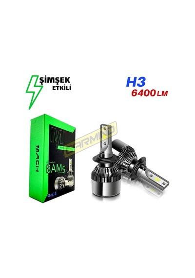 Mach Bam5 H3 Led Xenon Şimşek Etkili 6400 Lm