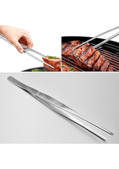 Paslanmaz Çelik Profesyonel Şef Cımbızı 30 Cm Ergonomik Tasarım Dayanıklı Mutfak Maşası Et Pişirme Barbekü Ve Pasta Süsleme İçin İdeal