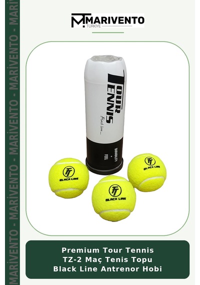 Premium Tour Tennis Tz-2 Maç Tenis Topu Black Line Antrenor Hobi