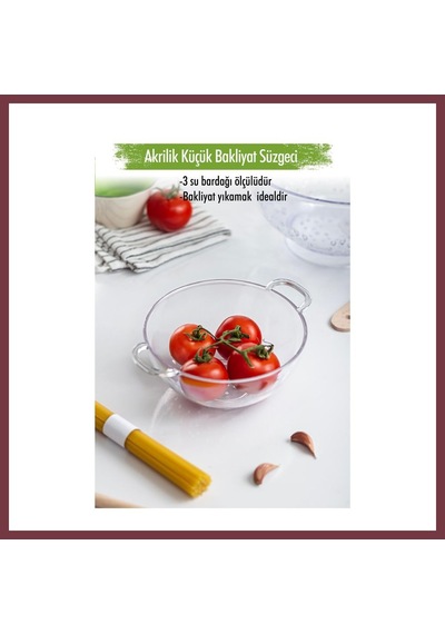 Storeşahin Akrilik Şeffaf Mini Pirinç Süzgeçi & Bakliyat Süzgeçi 3 Su Bardağı Ölçülü Shn0720
