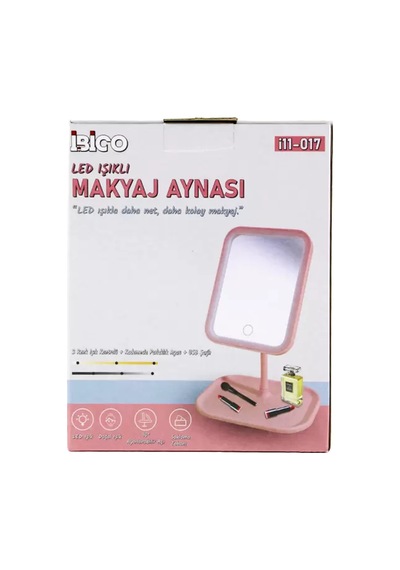 7 Led Usb Şarjlı Dikdörtgen Makyaj Aynası, 90 Ayarlı Diğer