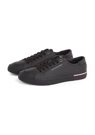 Tommy Hilfiger Erkek Core Corporate Vulc Leather Sneaker-6107 Siyah